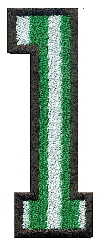 Model Wear Patches Number Style Embroidery Applique Decoration for Clothes - Green/White (1)