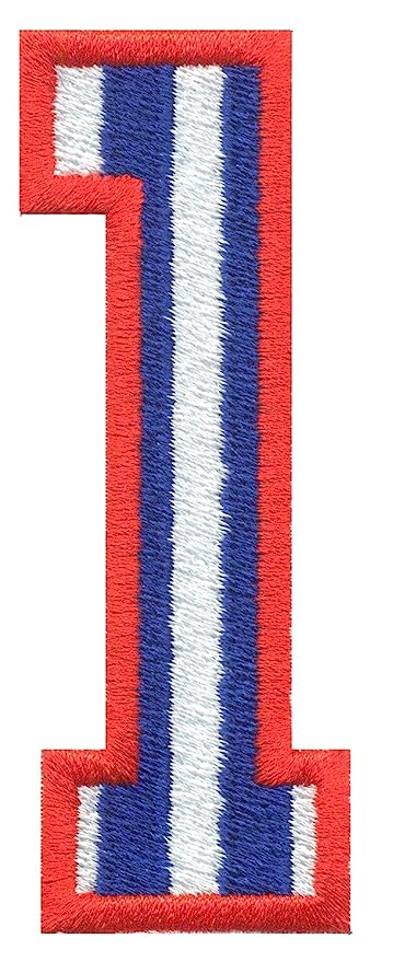 Model Wear Patches Number Style Embroidery Applique Decoration for Clothes - Blue/White (1)