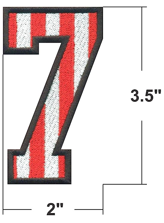 Model Wear Patches Number Style Embroidery Applique Decoration for Clothes - Red/White (7)