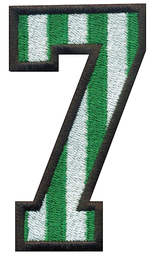Model Wear Patches Number Style Embroidery Applique Decoration for Clothes - Green/White (7)