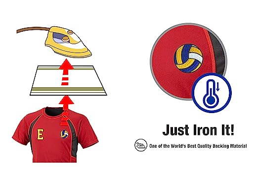 Model Wear - Volley Ball Embroidered Appliques Patches - Yellow/Black