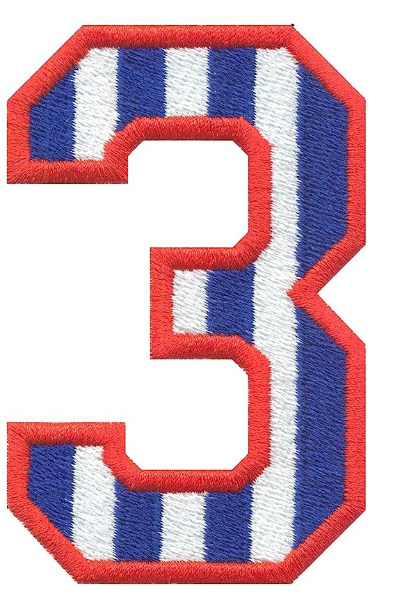 Model Wear Patches Number Style Embroidery Applique Decoration for Clothes - Blue/White (3)