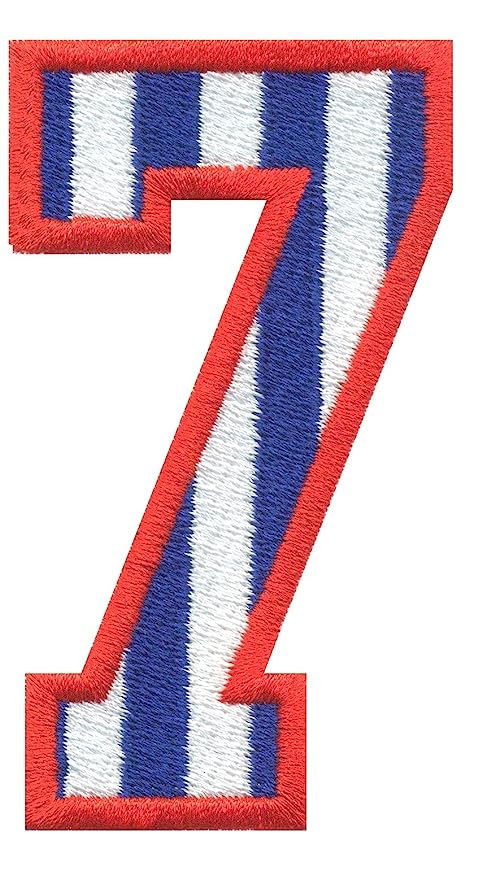 Model Wear Patches Number Style Embroidery Applique Decoration for Clothes - Blue/White (7)