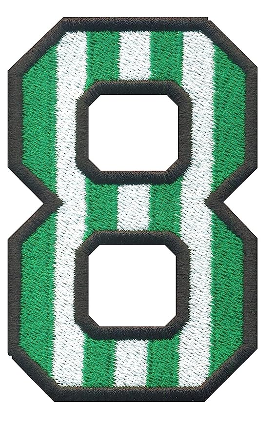 Model Wear Patches Number Style Embroidery Applique Decoration for Clothes - Green/White (8)