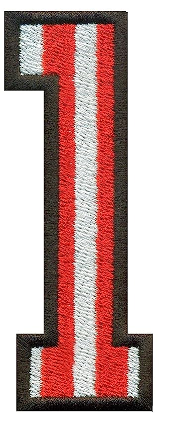 Model Wear Patches Number Style Embroidery Applique Decoration for Clothes - Red/White (1)