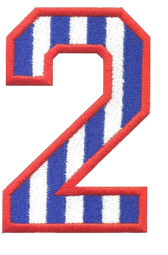 Model Wear Patches Number Style Embroidery Applique Decoration for Clothes - Blue/White (2)