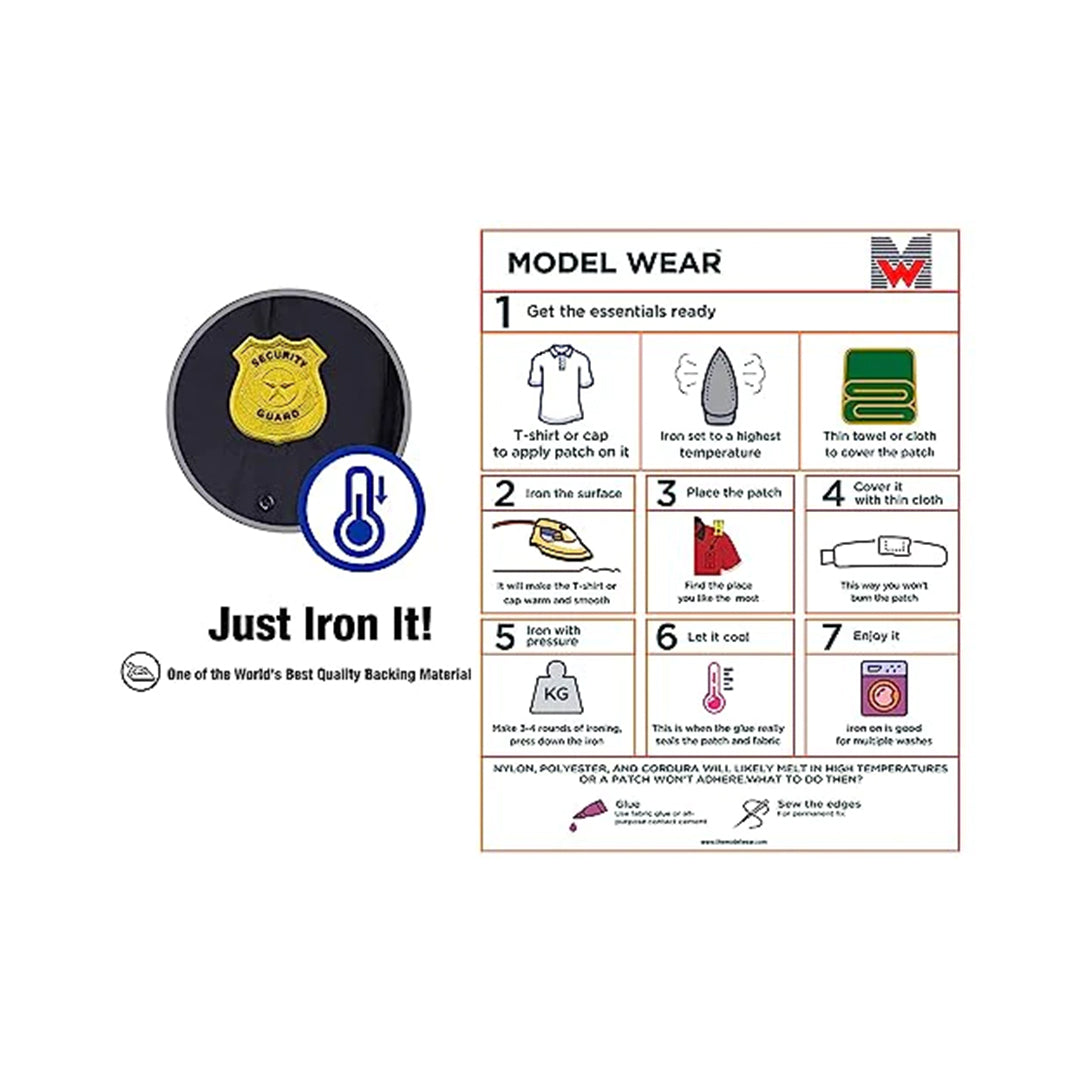Model Wear - Security Guard Shield Emblem Embroidered Appliques Patch