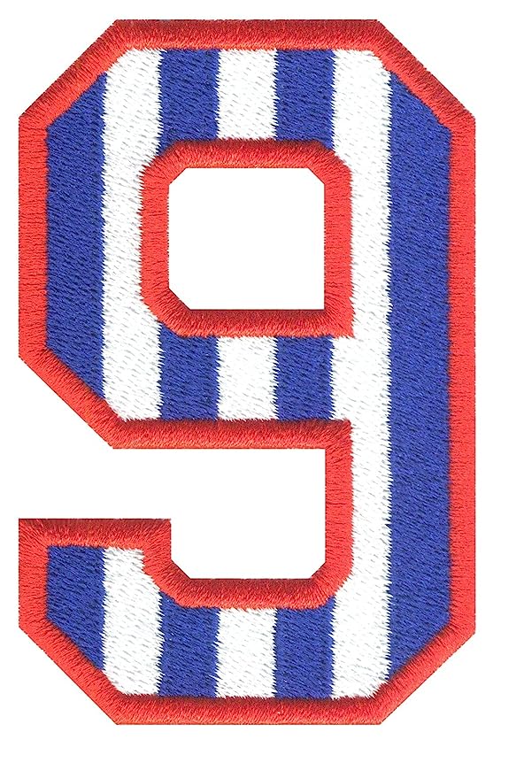 Model Wear Patches Number Style Embroidery Applique Decoration for Clothes - Blue/White (9)