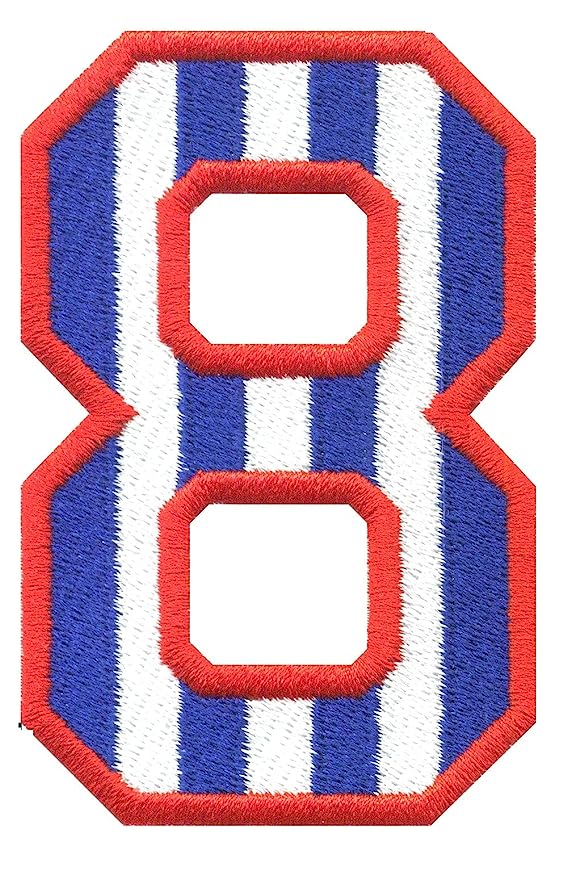 Model Wear Patches Number Style Embroidery Applique Decoration for Clothes - Blue/White (8)