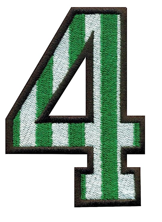 Model Wear Patches Number Style Embroidery Applique Decoration for Clothes - Green/White (4)
