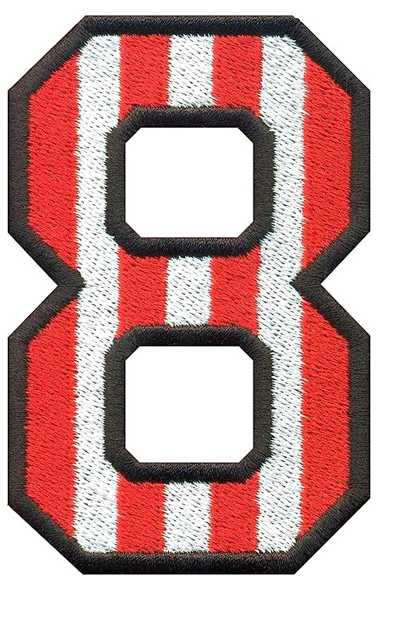 Model Wear Patches Number Style Embroidery Applique Decoration for Clothes - Red/White (8)