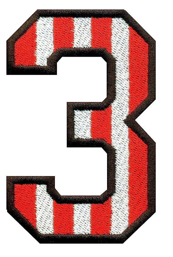Model Wear Patches Number Style Embroidery Applique Decoration for Clothes - Red/White (3)
