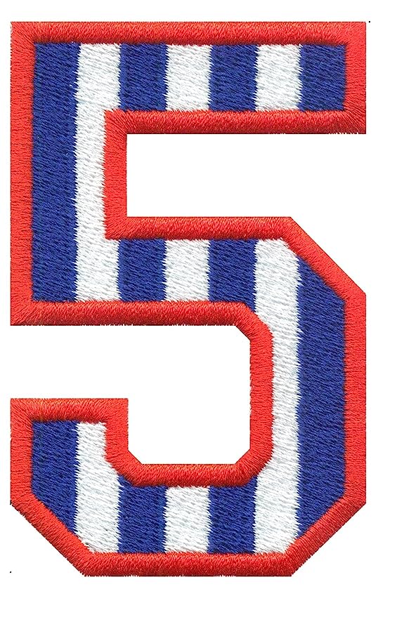 Model Wear Patches Number Style Embroidery Applique Decoration for Clothes - Blue/White (5)