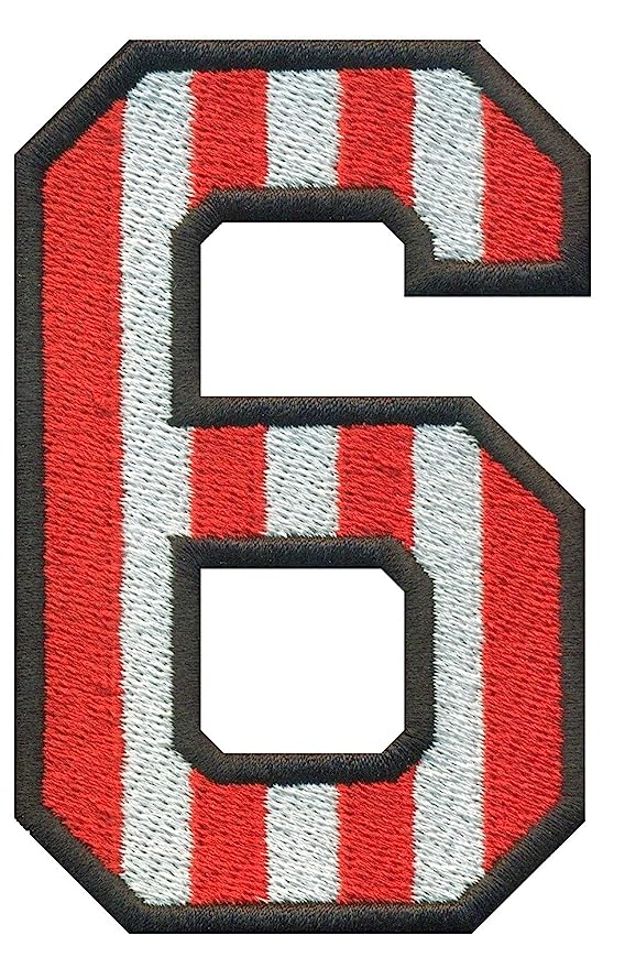 Model Wear Patches Number Style Embroidery Applique Decoration for Clothes - Red/White (6)
