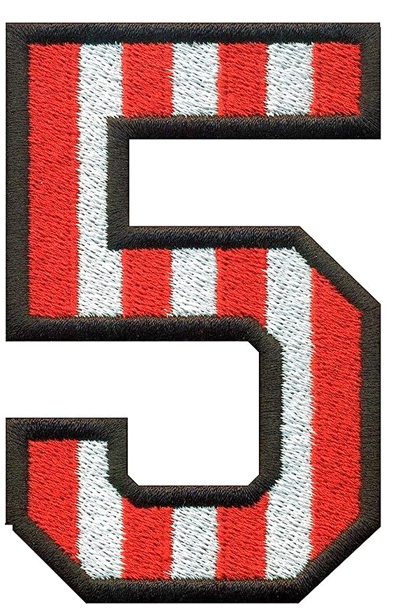 Model Wear Patches Number Style Embroidery Applique Decoration for Clothes - Red/White (5)