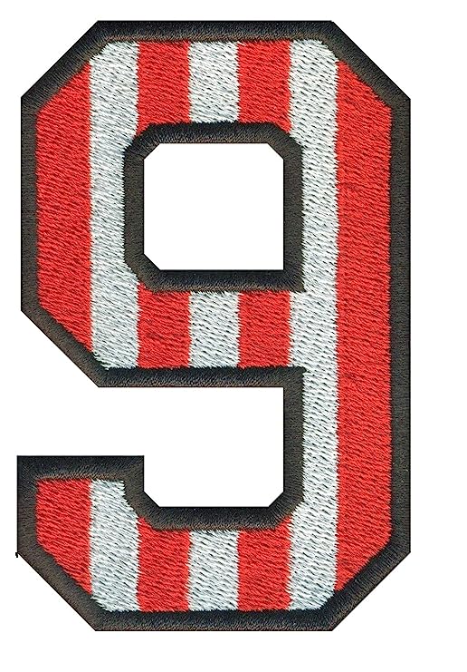 Model Wear Patches Number Style Embroidery Applique Decoration for Clothes - Red/White (9)