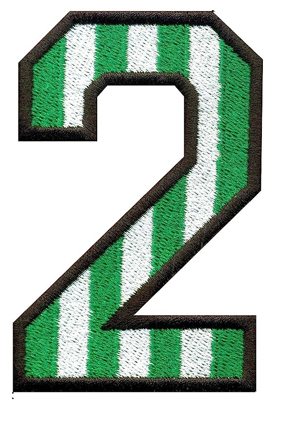 Model Wear Patches Number Style Embroidery Applique Decoration for Clothes - Green/White (2)