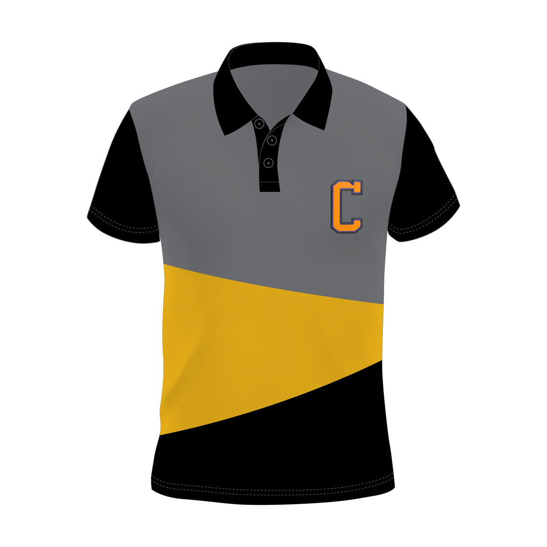 AE01-Model Wear A to Z Black & Orange EMBROIDERY LETTERS