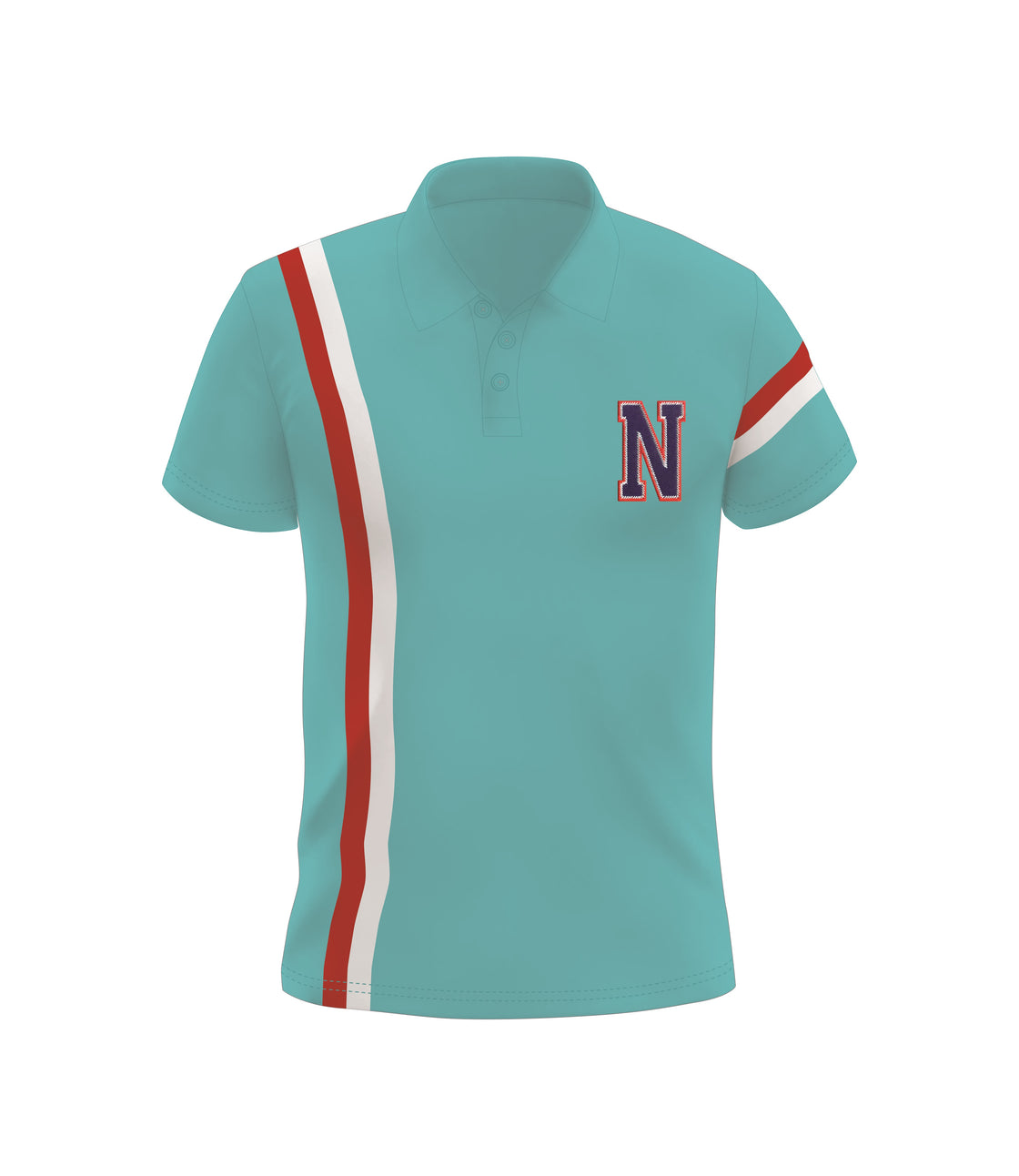 AE01-Model Wear A to Z Red & Navy EMBROIDERY LETTERS