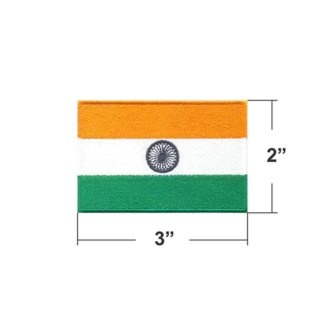 AE03-ModelWear™ Unisex Iron on Embroidered India Flag Patch for Clothing(AE03 - Indian Flag)
