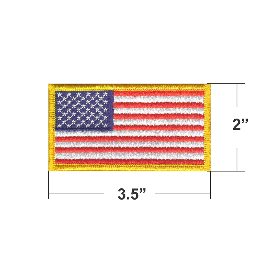 AE03-ModelWear™ Unisex Iron on Embroidered Biker Patch X-Large for Clothing (AE03-USA MERROW BORDER)