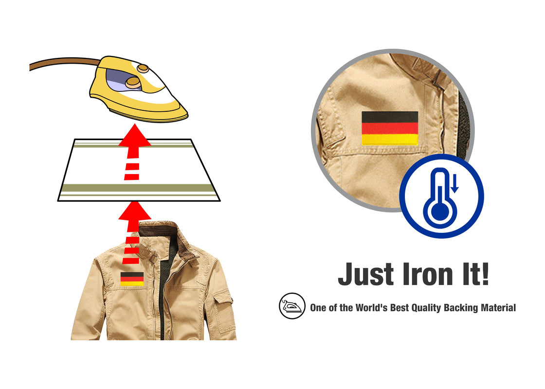 AE03-ModelWear™ Unisex Iron on Embroidered Germany Flag Patch for Clothing(AE03 - GERMANY)
