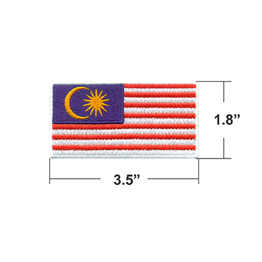 AE03-ModelWear™ Unisex Iron on Embroidered Malaysia Flag Patch for Clothing(AE03 - MALAYSIA)