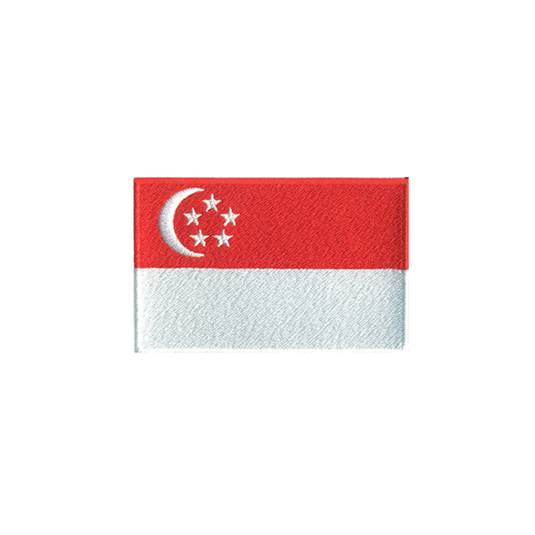 AE03-ModelWear™ Unisex Iron on Embroidered Singapore Flag Patch for Clothing(AE03 - SINGAPORE)