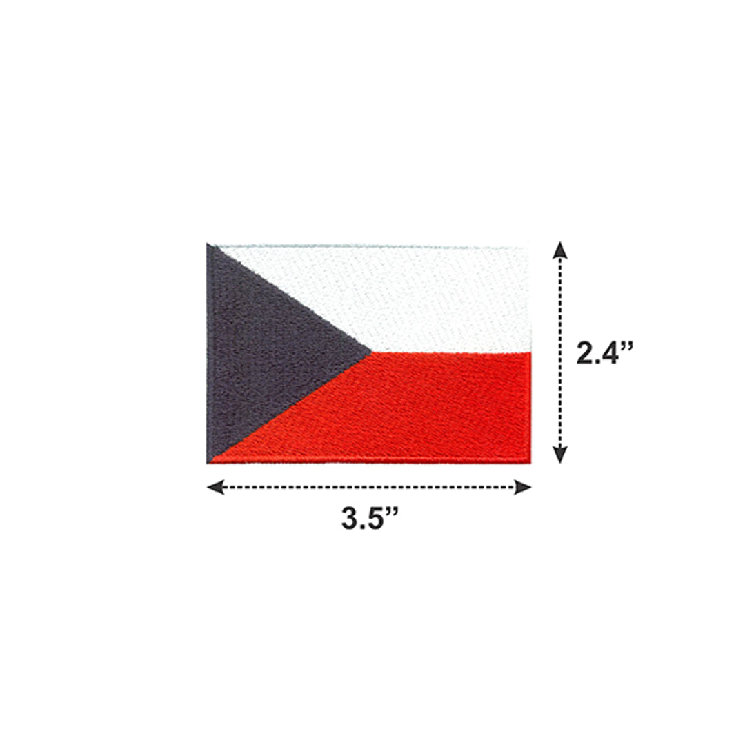 AE03-ModelWear™ Unisex Iron on Embroidered Czech Republic Flag Patch for Clothing (AE03 - CZECH REPUBLIC
