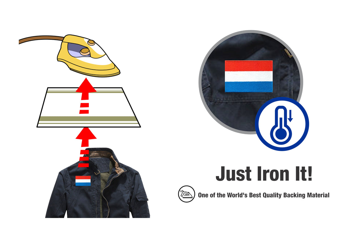 AE03-ModelWear™ Unisex Iron on Embroidered Netherland Flag Patch for Clothing(AE03 - NETHERLANDS)