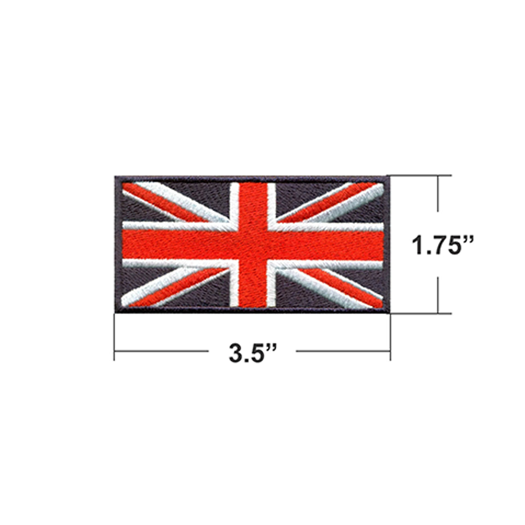 AE03-ModelWear™ Unisex Iron on Embroidered UK Flag Patch for Clothing (AE03-UK)
