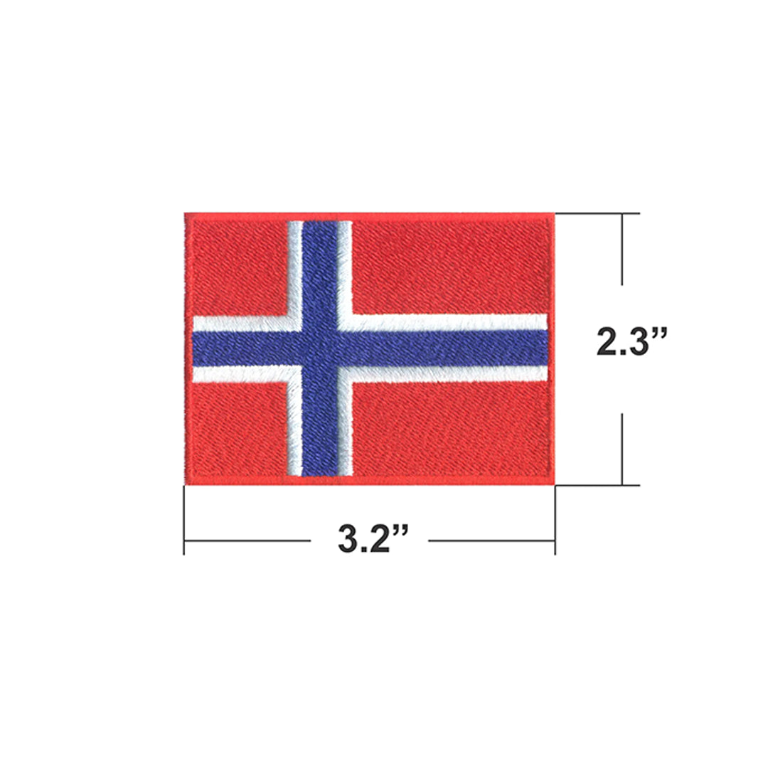 AE03-ModelWear™ Unisex Iron on Embroidered Norway Flag Patch for Clothing (AE03 - NORWAY)