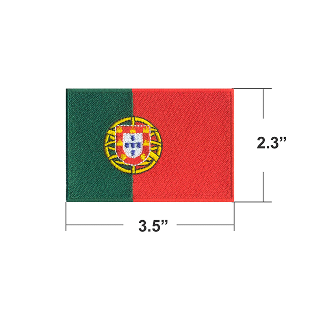 AE03-ModelWear™ Unisex Iron on Embroidered Portugal Flag Patch for Clothing(AE03 - PORTUGAL)