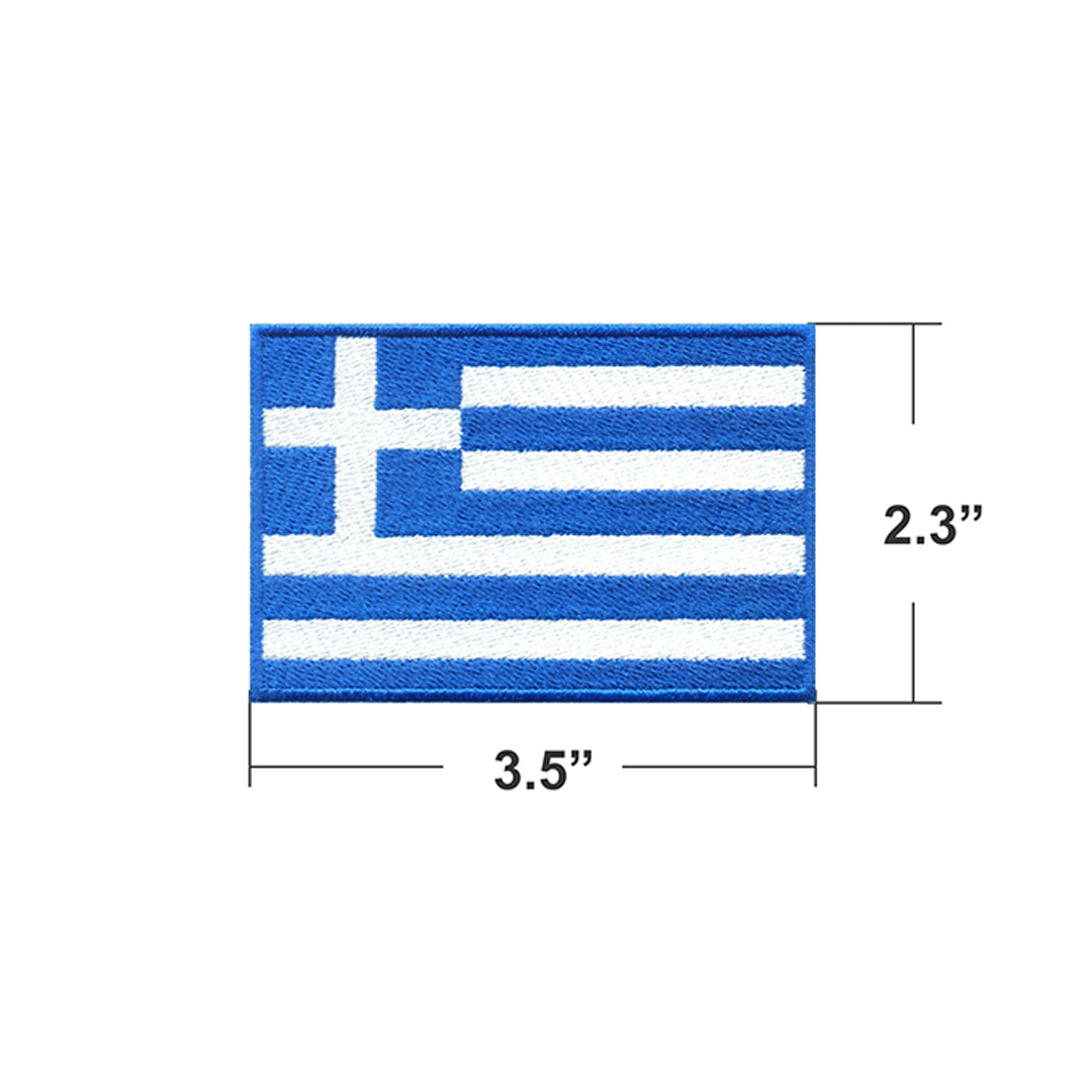 AE03-ModelWear™ Unisex Iron on Embroidered Greece Flag Patch for Clothing(AE03 - GREECE)