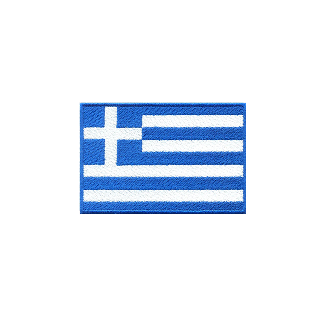 AE03-ModelWear™ Unisex Iron on Embroidered Greece Flag Patch for Clothing(AE03 - GREECE)