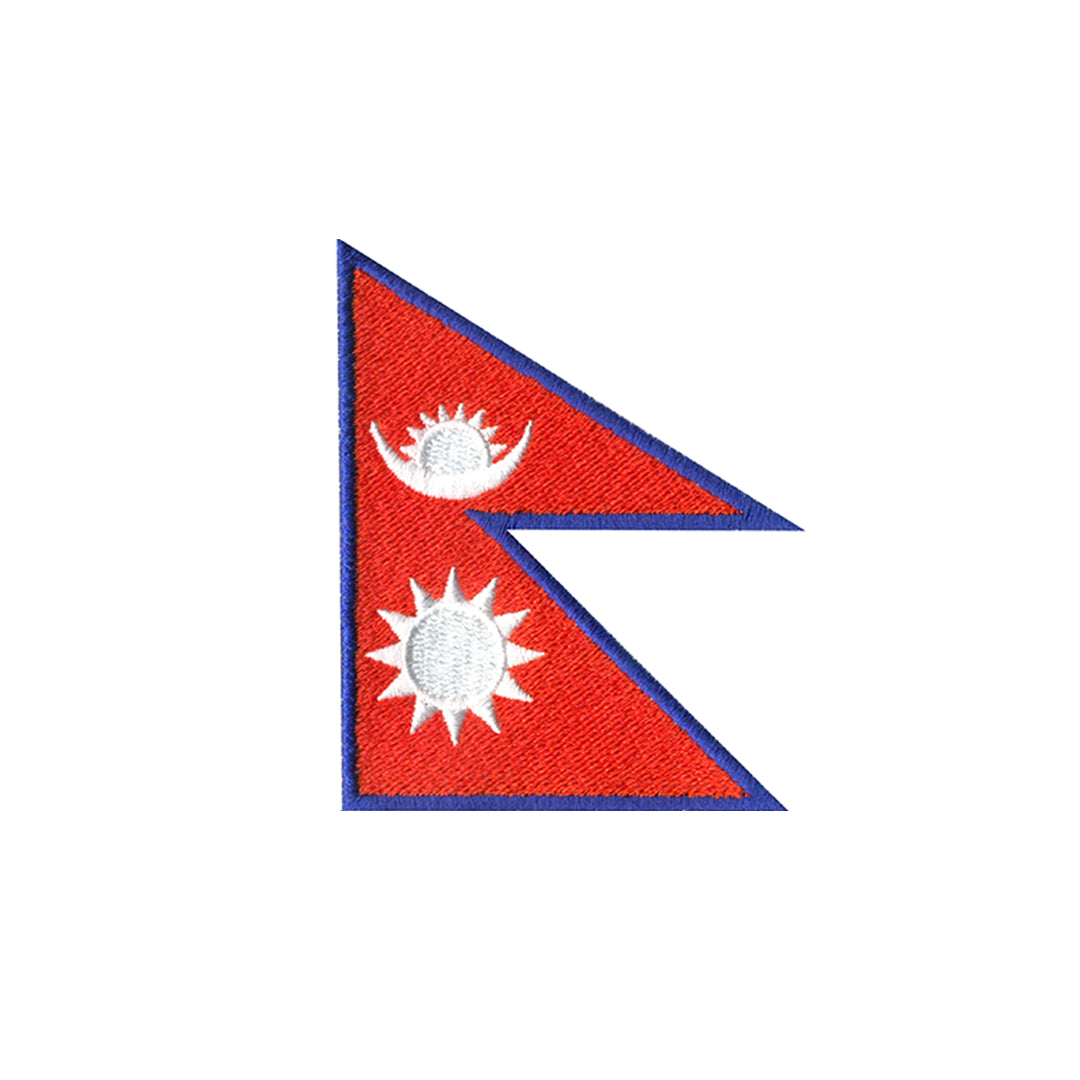 AE03-ModelWear™ Unisex Iron on Embroidered Nepal Flag Patch for Clothing(AE03 - NEPAL)