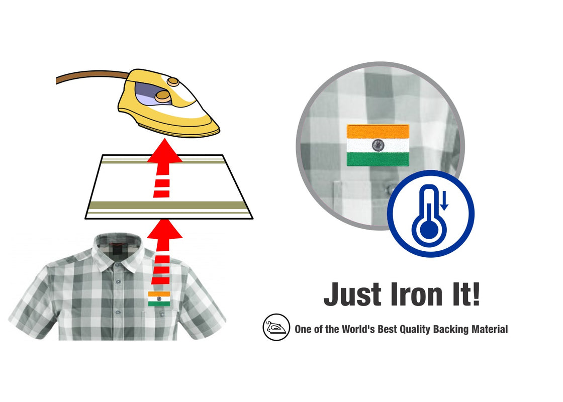 AE03-ModelWear™ Unisex Iron on Embroidered India Flag Patch for Clothing(AE03 - Indian Flag)