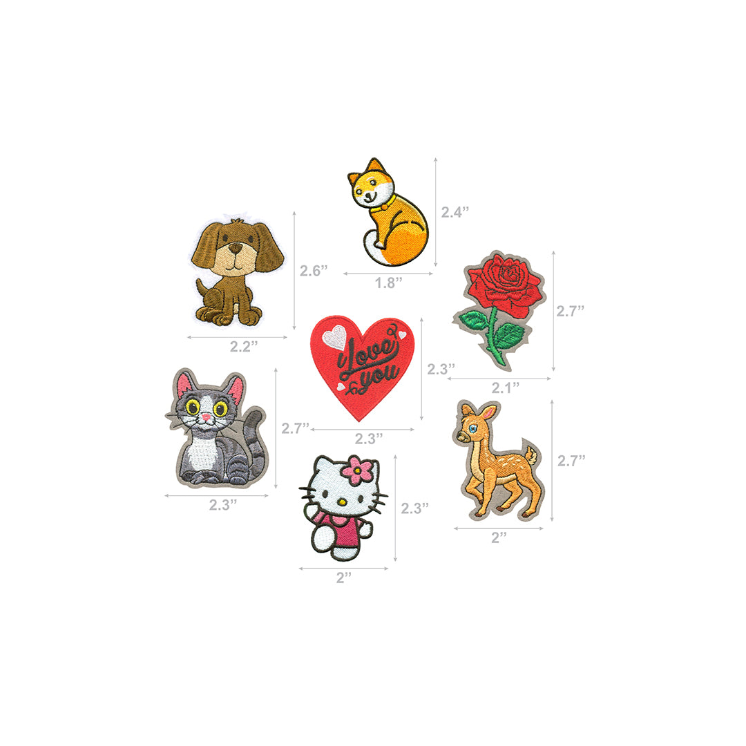 AE07-1015 Model Wear - Assorted Cartoon Embroidered Appliques Patches (Pack of 7) - 5