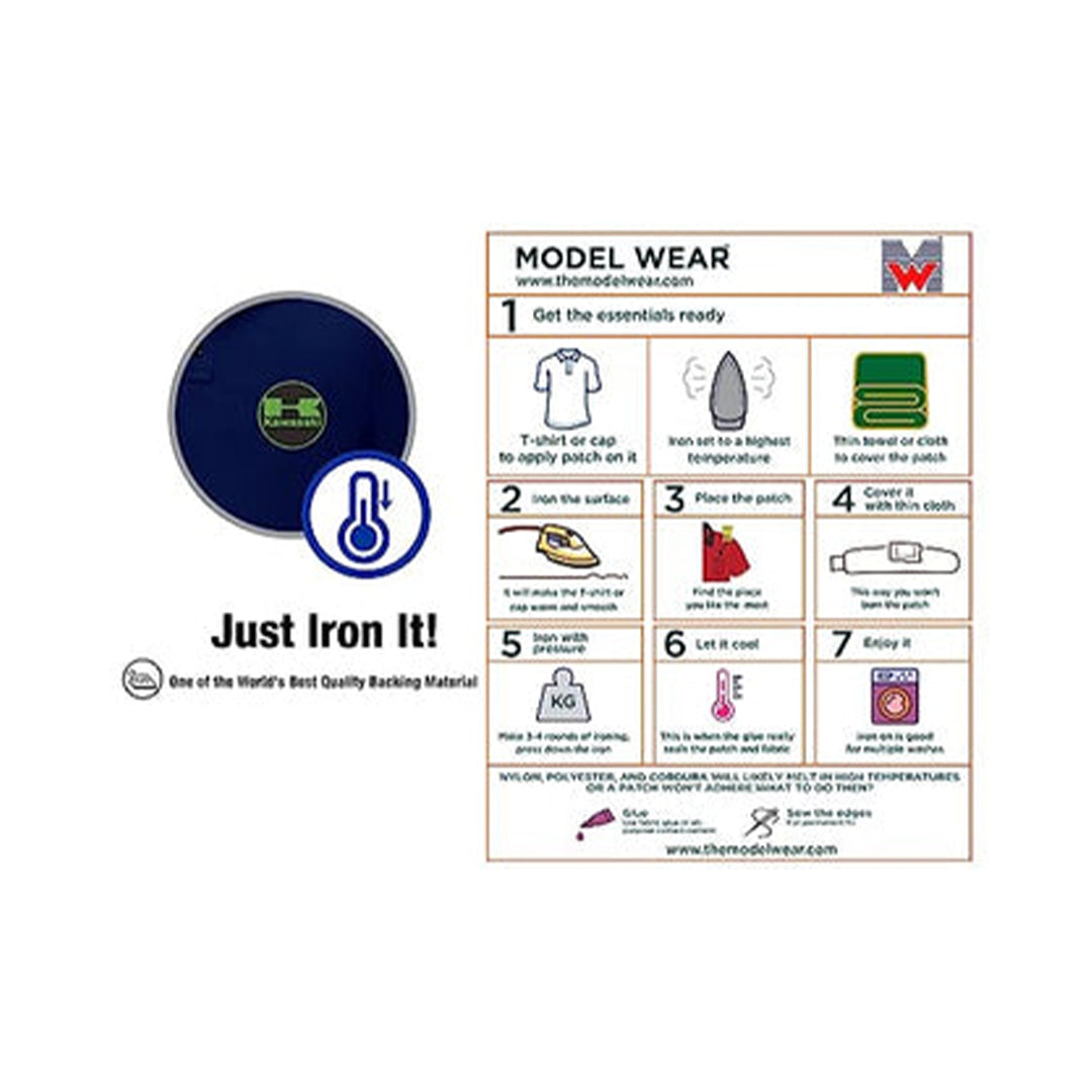 Model Wear - Kawasaki Round Name Model Embroidery Emblem Appliques Patches