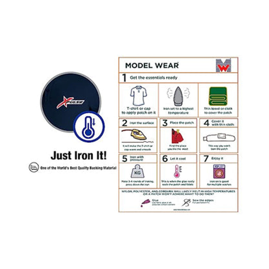Model Wear - X Pulse Emblem Embroidered Appliques Patches