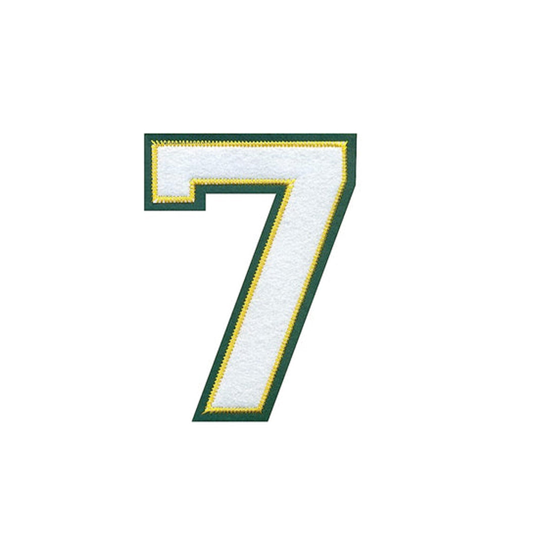 Model Wear Patches # 7 Number Style Embroidery Applique Decoration for Clothes - Green/White