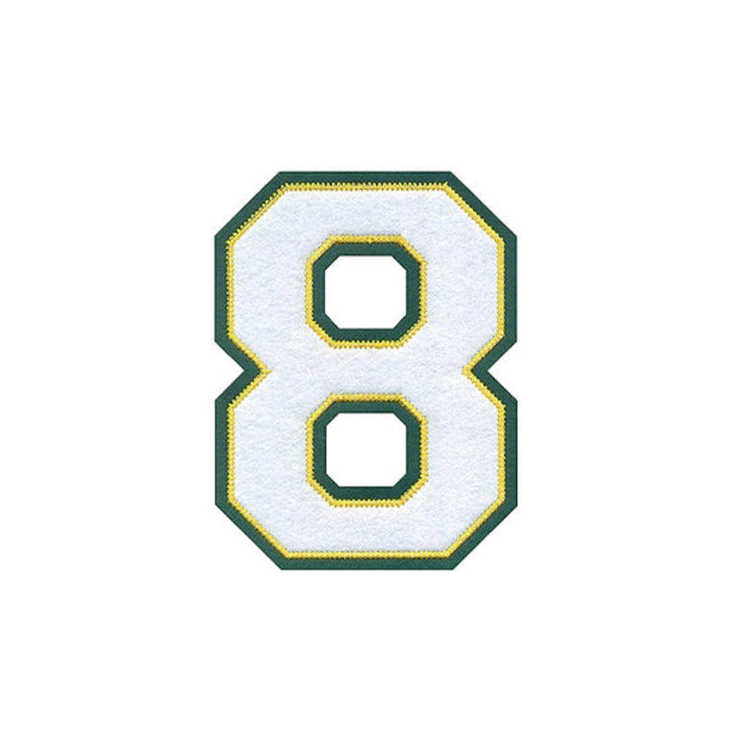 Model Wear Patches # 8 Number Style Embroidery Applique Decoration for Clothes - Green/White