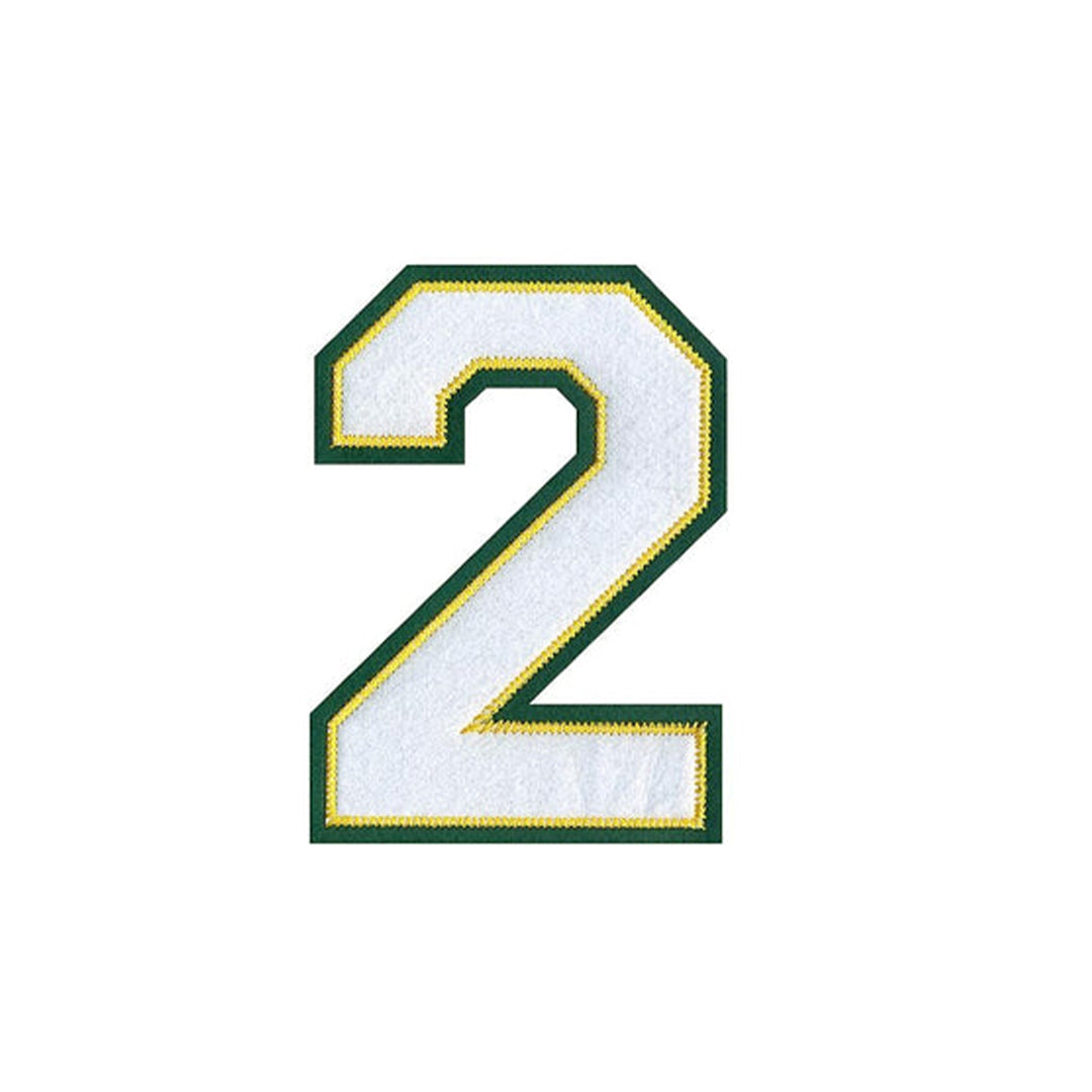 Model Wear Patches # 2 Number Style Embroidery Applique Decoration for Clothes - Green/White