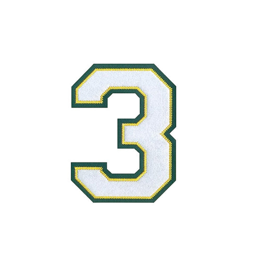 Model Wear Patches # 3 Number Style Embroidery Applique Decoration for Clothes - Green/White