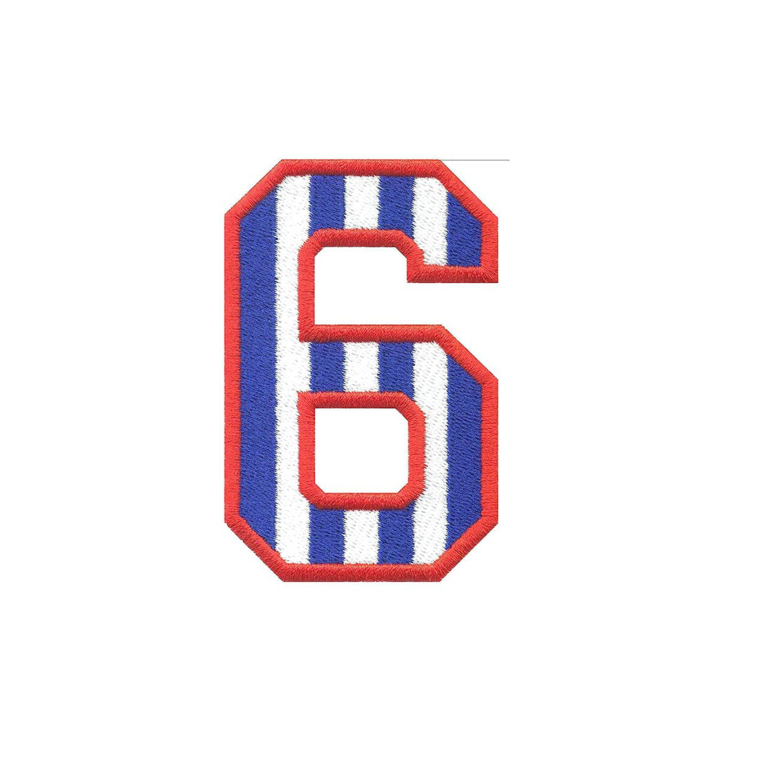 Model Wear Patches Number Style Embroidery Applique Decoration for Clothes - Blue/White (0)