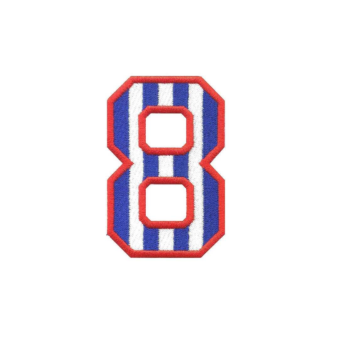 Model Wear Patches Number Style Embroidery Applique Decoration for Clothes - Blue/White (0)