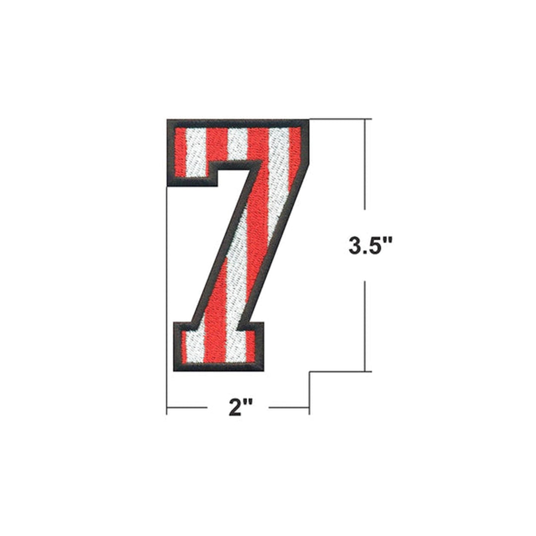 Model Wear Patches Number Style Embroidery Applique Decoration for Clothes - Red/White (0)