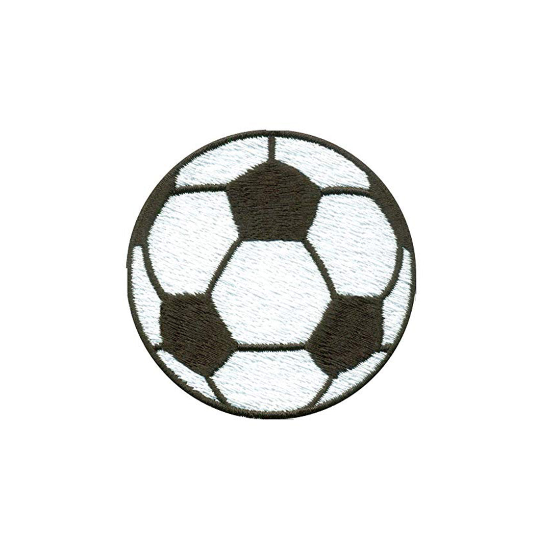 Model Wear - Foot Ball Embroidered Appliques Patches - Black/White