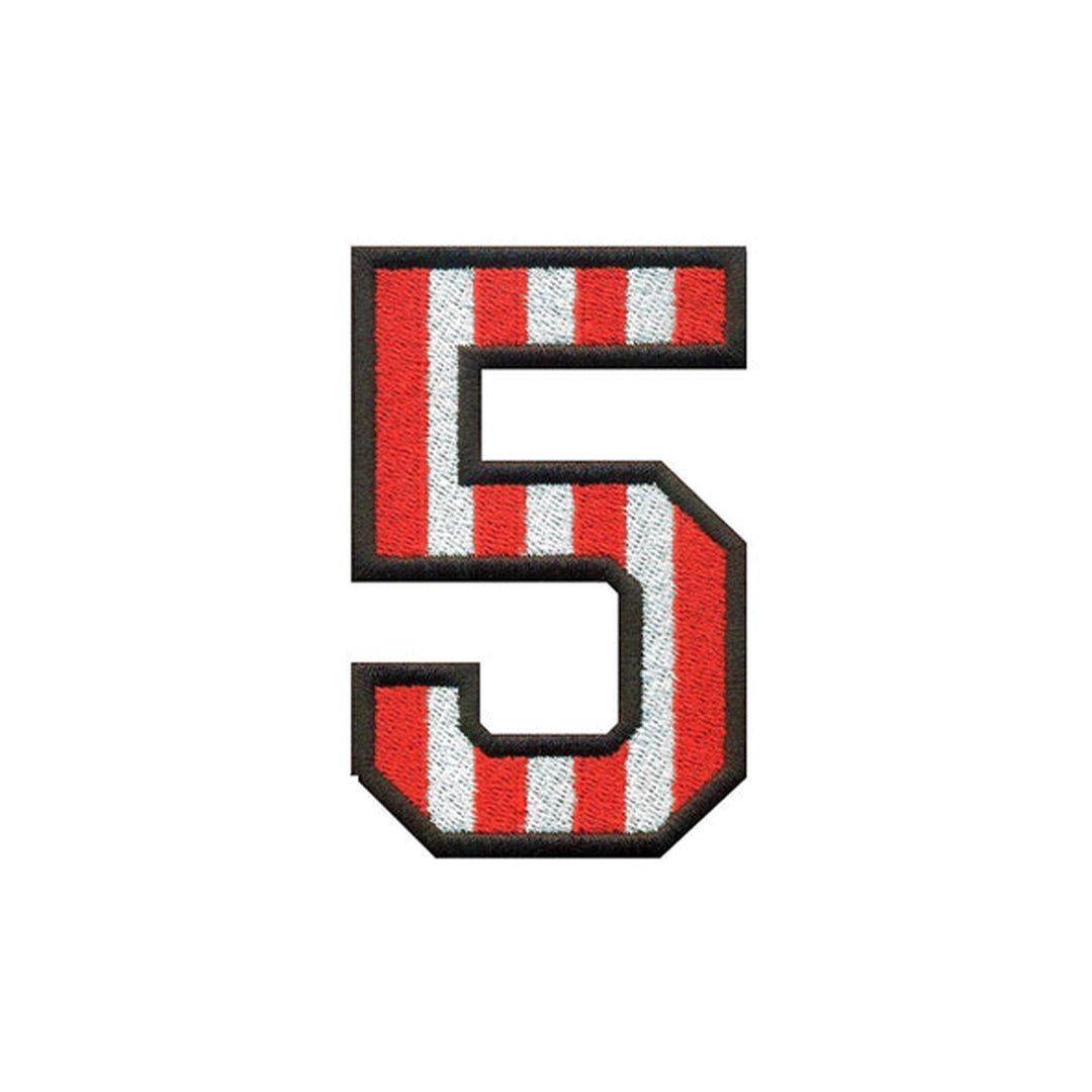 Model Wear Patches Number Style Embroidery Applique Decoration for Clothes - Red/White (0)