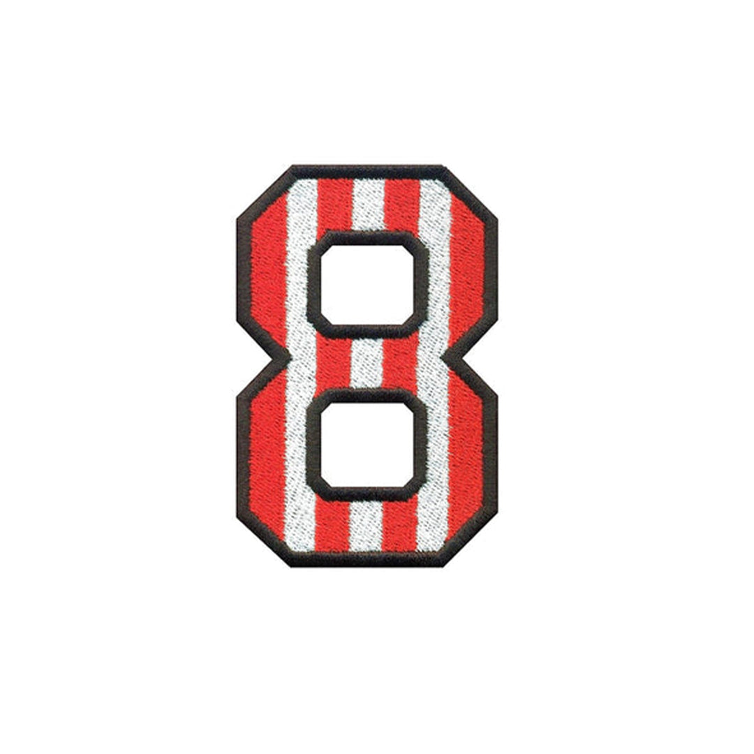 Model Wear Patches Number Style Embroidery Applique Decoration for Clothes - Red/White (0)